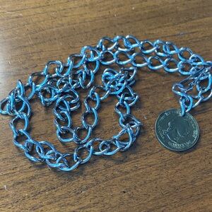 Vintage Silver Chain Belt with Gold faux Coin Accent